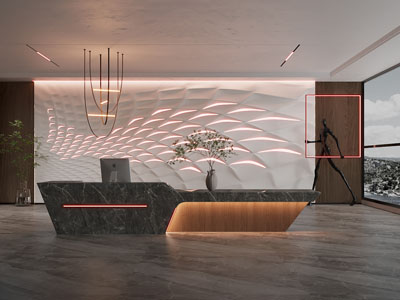 现代大堂前台接待区