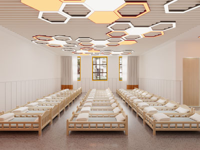 现代幼儿园卧室、午休室