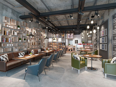 工业loft咖啡厅、咖啡馆