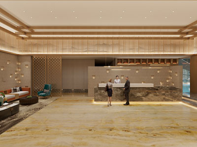 新中式大堂前台接待区