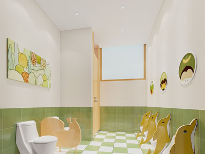 现代幼儿园公共卫生间