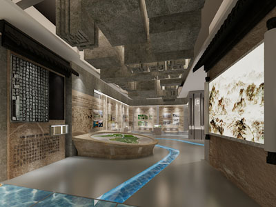 新中式地理河流博物馆3d模型 新中式地理河流博物馆