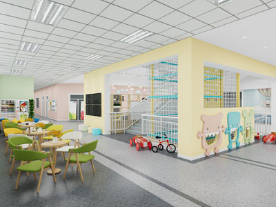 现代幼儿园大厅接待区