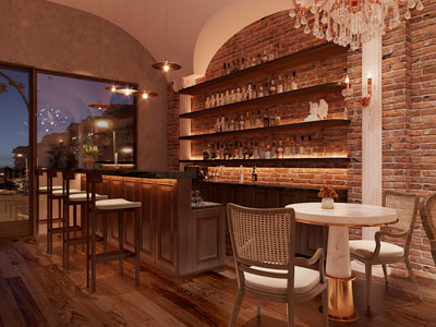 法式酒吧前台接待区