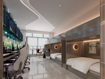 现代电竞游戏包房、客房