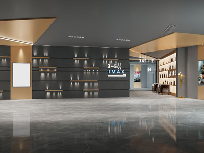 现代电影院大厅过道