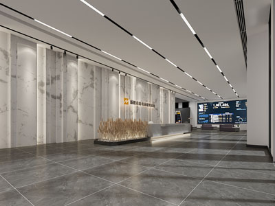 现代公司大堂前台接待区