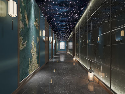 新中式酒店走廊过道