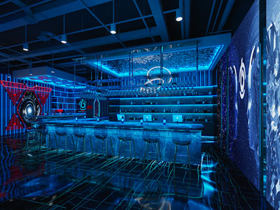 后现代酒吧前台接待区