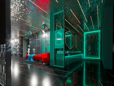 后现代酒吧卫生间、过道