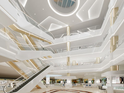 现代商场、购物广场3d模型 现代商场、购物广场