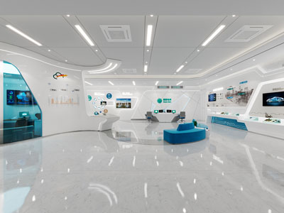 现代国家电网大厅前台接待区