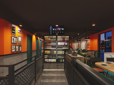 工业loft酒吧楼梯间