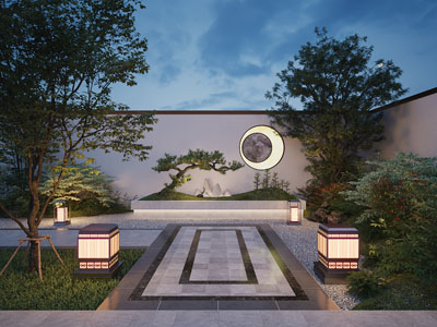 新中式庭院景观园艺小品