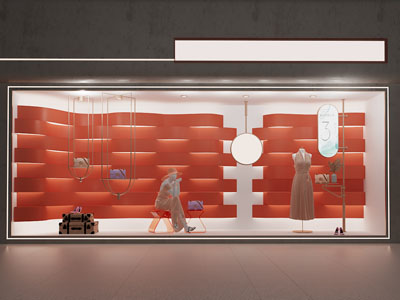 现代轻奢女装橱窗