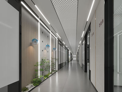 新中式酒店走廊过道