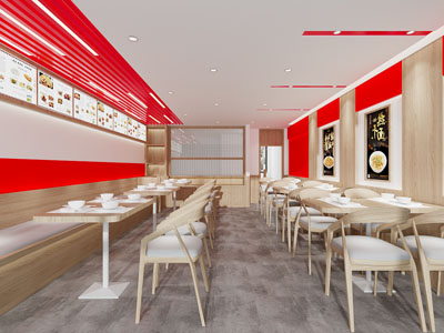 新中式饭店餐馆就餐区