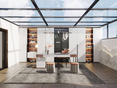 新中式阳光房、书房