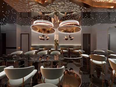 现代轻奢饭店餐馆就餐区