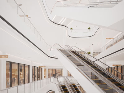 现代商场、扶手电梯3d模型 现代商场、扶手电梯