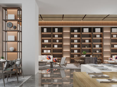 新中式图书馆、阅览室、书吧