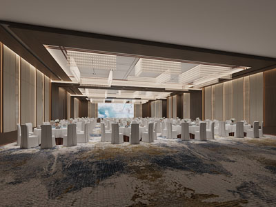 新中式酒店宴会厅、就餐区