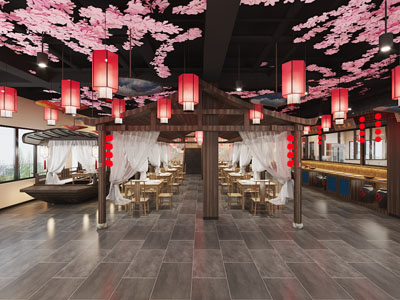 新中式自助餐饭店餐馆就餐区