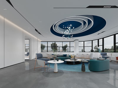 现代大厅前台接待区