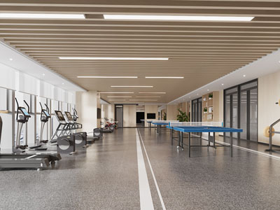 现代健身房、乒乓球体育馆