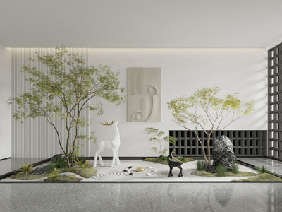 新中式假山、麋鹿景观园艺小品