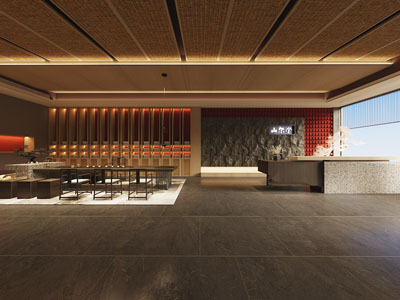 新中式大堂前台接待区