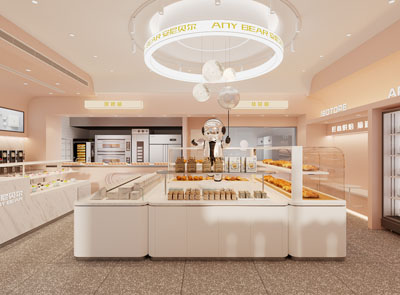 现代奶油色烘焙甜品店