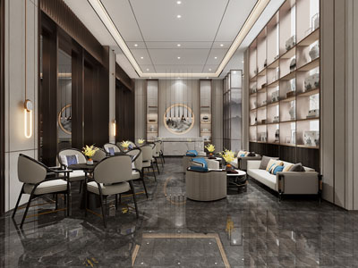 新中式大堂前台接待区