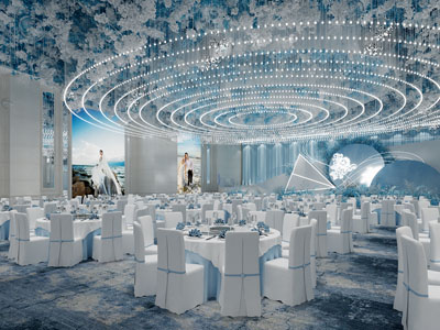 现代婚庆现场宴客厅、就餐区