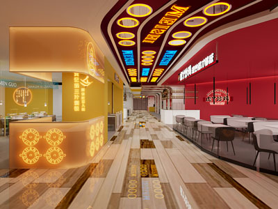 现代商场饭店餐馆美食街3d模型 现代商场饭店餐馆美食街