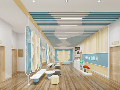 现代幼儿园大厅前台接待