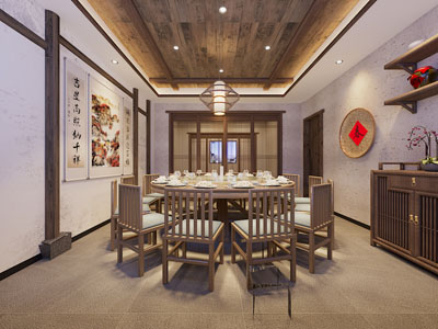 新中式民宿饭店包厢包间