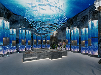 现代海洋生物展厅展览、海洋馆