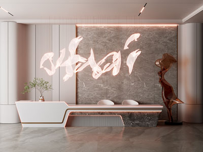 现代公司大堂前台接待