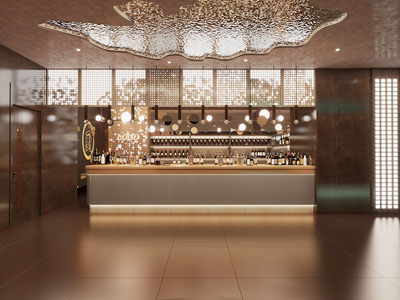 现代饭店餐馆前台