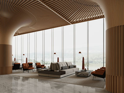 现代售楼处大厅接待区