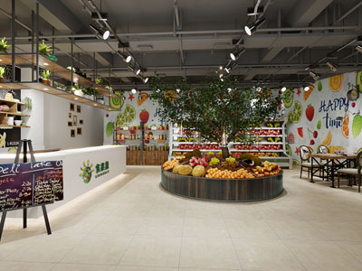 工业loft水果饮料奶茶店