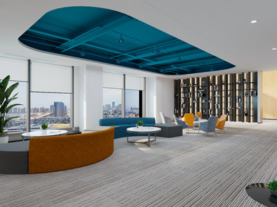 现代活动中心接待区、休闲区