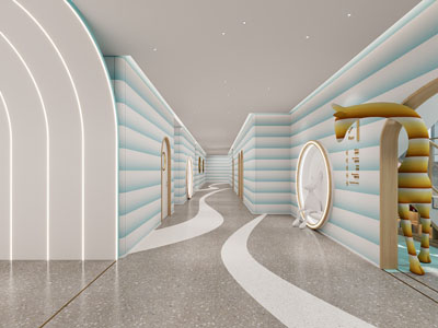 现代幼儿园走廊过道