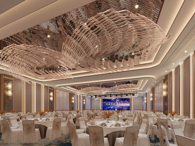 现代酒店婚庆宴客厅、就餐区