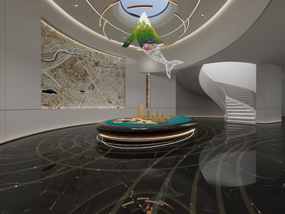 现代售楼处大堂沙盘