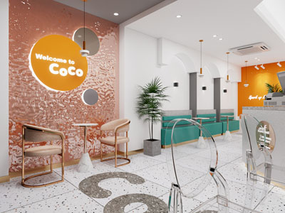 现代轻奢果汁饮品奶茶店