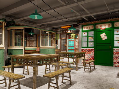 工业loft复古怀旧饭店餐馆烧烤店