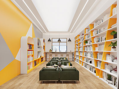 现代图书馆、阅览室、书吧