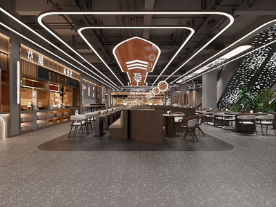 工业loft饭店食堂就餐区